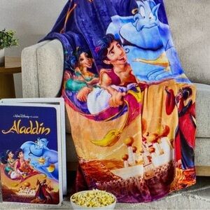 Disney Aladdin Purple and Blue VHS Blanket